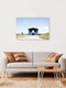 Mockup Het blauwe huis, Duitsland – wandkunst van Manuela Deigert als poster of acrylglasprint