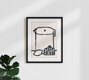 Mockup 'Mediterranean Cuisine IV' – Wandkunst van Matías Larraín als poster of acrylglasprint