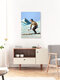Mockup Wandbild 'Girl Skiing downhill' – Kunst von Sarah Morrissette als Poster oder Acrylglasbild