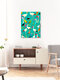 Mockup Wandbild 'The Dance of Bird Colors' – Kunst von Uma Gokhale als Poster oder Acrylglasbild