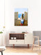 Mockup Wall art by Sarah Morrissette: girl peacefully gazes at the sea and the Acropolis.
