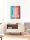 Mockup Colorful wall art featuring the quote 'I CAN'T EVEN THINK STRAIGHT' in retro typography.