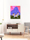 Mockup Wall art depicting a dreamy scene of women riding horses under a starry sky