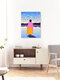 Mockup Illustration of a woman gazing into the distance, featuring vibrant colors and Andean landscape