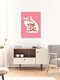 Mockup Hand-drawn pink cat: playful illustration with a soothing vibe.