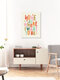Mockup Wall art featuring hand-drawn quote in soft rainbow colors.