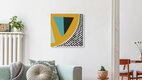 Mockup Wandbild 'Mustard Citrus Abstract' – Kunst von Fox And Velvet als Poster oder Acrylglasbild