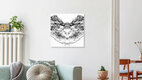 Mockup Spiegelung Herz Äste Schwarz Weiß See Wasserspiegelung Liebe Partnerschaft Love, Deutschland – Fotokunst von Daniel Theus als Poster oder Acrylglasbild