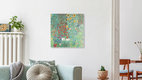 Mockup Wandbild 'Gustav Klimt: Bauerngarten mit Sonnenblumen' – Kunst von Art Classics als Poster oder Acrylglasbild