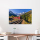 Mockup Photo art by Achim Thomae: Bernina Railway in autumn with Alpine view