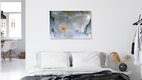 Mockup Weiße Freesien in kristallklarem Eis 1, Deutschland – Fotokunst von Marc Heiligenstein als Poster oder Acrylglasbild