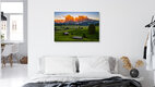 Mockup Sonnenuntergang über der Seiser Alm in Südtirol, Italien – Fotokunst von Achim Thomae als Poster oder Acrylglasbild