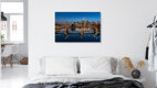 Mockup Fotokunst von Achim Thomae: Skyline von Frankfurt am Main bei Sonnenuntergang
