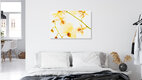 Mockup Gelb-Rote Oncidium in Eis, Deutschland – Fotokunst von Marc Heiligenstein als Poster oder Acrylglasbild
