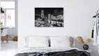 Mockup Photo art by Melanie Viola: Yokohama's night skyline with lights and water reflections