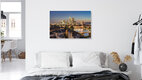 Mockup Photo art by Michael Valjak: Evening view over Frankfurt with illuminated skyscrapers