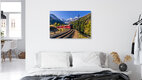 Mockup Photo art by Achim Thomae: Bernina Railway in autumn with Alpine view