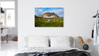 Mockup Photo art by Martin Wasilewski: Summer landscape in the Dolomites with green mountains.
