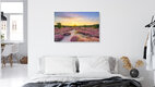 Mockup Fotokunst von Michael Valjak: Sommerabend in blühender Heide mit sanften Farben