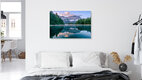 Mockup Photo art by Achim Thomae: sunrise over Lake Eibsee in Bavaria