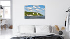 Mockup Photo art: View of the Königsstuhl and sea in Rügen under lovely clouds.