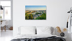 Mockup View over Prague: colorful sunset over the city featuring Prague Castle
