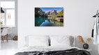 Mockup Photo art by Achim Thomae: serene Braies Lake in the Dolomites with reflection
