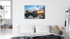 Mockup Sunrise over Zaanse Schans with calm water surface and reflections
