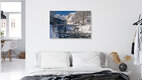Mockup Winter scene in the Bavarian Alps featuring snow-covered mountains and a calm river