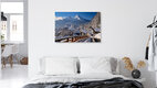 Mockup Winter morning in Upper Bavaria: snow-covered mountains and clear skies