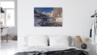 Mockup Winter landscape with snow-covered mountains and a church in Upper Bavaria