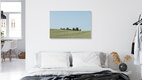 Mockup Beautiful summer landscape featuring a grain field and blue sky