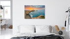 Mockup Fotokunst von Michael Valjak: Sonnenaufgang am Faro de Cala Figuera in Mallorca
