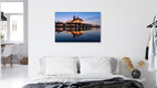 Mockup Fotokunst von Achim Thomae: Spiegelung des Albrechtsburgs in der Elbe während der blauen Stunde