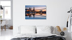 Mockup Fotokunst von Achim Thomae: Sonnenuntergang über der Skyline von Dresden