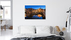 Mockup Photo art by Achim Thomae: historic architecture by the illuminated old harbour in Lüneburg.