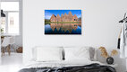 Mockup Photo art by Achim Thomae: calm reflection on the Obertrave in Lübeck
