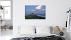 Mockup Photo art: Hohenzollern Castle in the Swabian Jura with springtime clouds