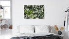 Mockup Photo art by Nadja Jacke: Motion blur of hawthorn blossoms and green leaves.