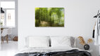 Mockup Abstract spring forest photo with soft colors and light play in the tree canopy.
