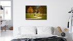 Mockup Fotokunst von Heiko Gerlicher: herbstlicher Weg umgeben von Bäumen in einem ruhigen Park