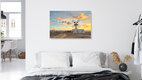Mockup Fotokunst: Windmühle bei Sonnenaufgang in Puerto Lajas, Fuerteventura.