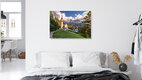 Mockup Fotokunst von Achim Thomae: idyllische Berglandschaft mit Gewitterstimmung