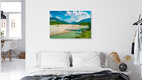 Mockup Photo art by Martin Wasilewski: Summer landscape by the river with mountains in the background.