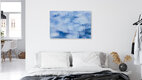 Mockup Abstract depiction of hydrangea blossoms in soft motion