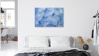 Mockup Photo art: delicate double exposure of blue hydrangea blossoms in soft colors