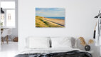 Mockup Blick über den Strand von Zoutelande mit sanften Dünen und ruhigem Meer