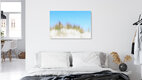 Mockup Fotokunst von Manuela Deigert: helles Sommerbild mit sanften Dünen und blauem Himmel