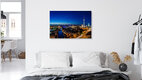 Mockup Berlin - Skyline zur blauen Stunde, Deutschland – Fotokunst von Jean Claude Castor als Poster oder Acrylglasbild