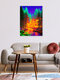 Mockup The Neon Mirage, Forest Trees Nature, Eclectic Electric Pop Art, India – wall art by Uma Gokhale as Poster or Acrylic Glass Print